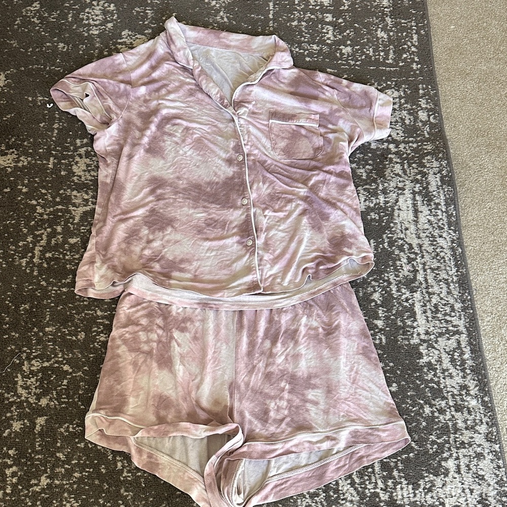 stars above Two-Tone Tie-Dye pajamas